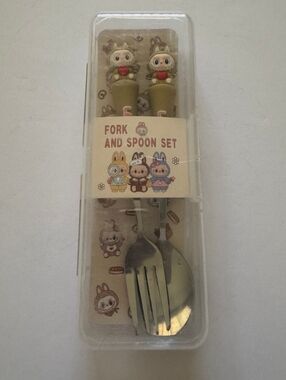 Clear Travel Cutlery Set - Fork and Spoon with Protective Case